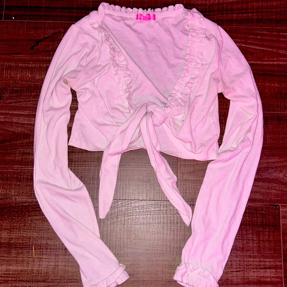 Sugar thrillz ruffle tie top